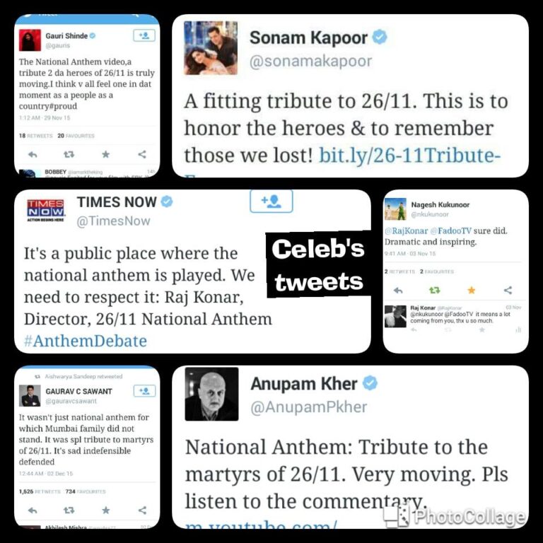 Celebrities tweet on 26/11 national Anthem by Raj Konar